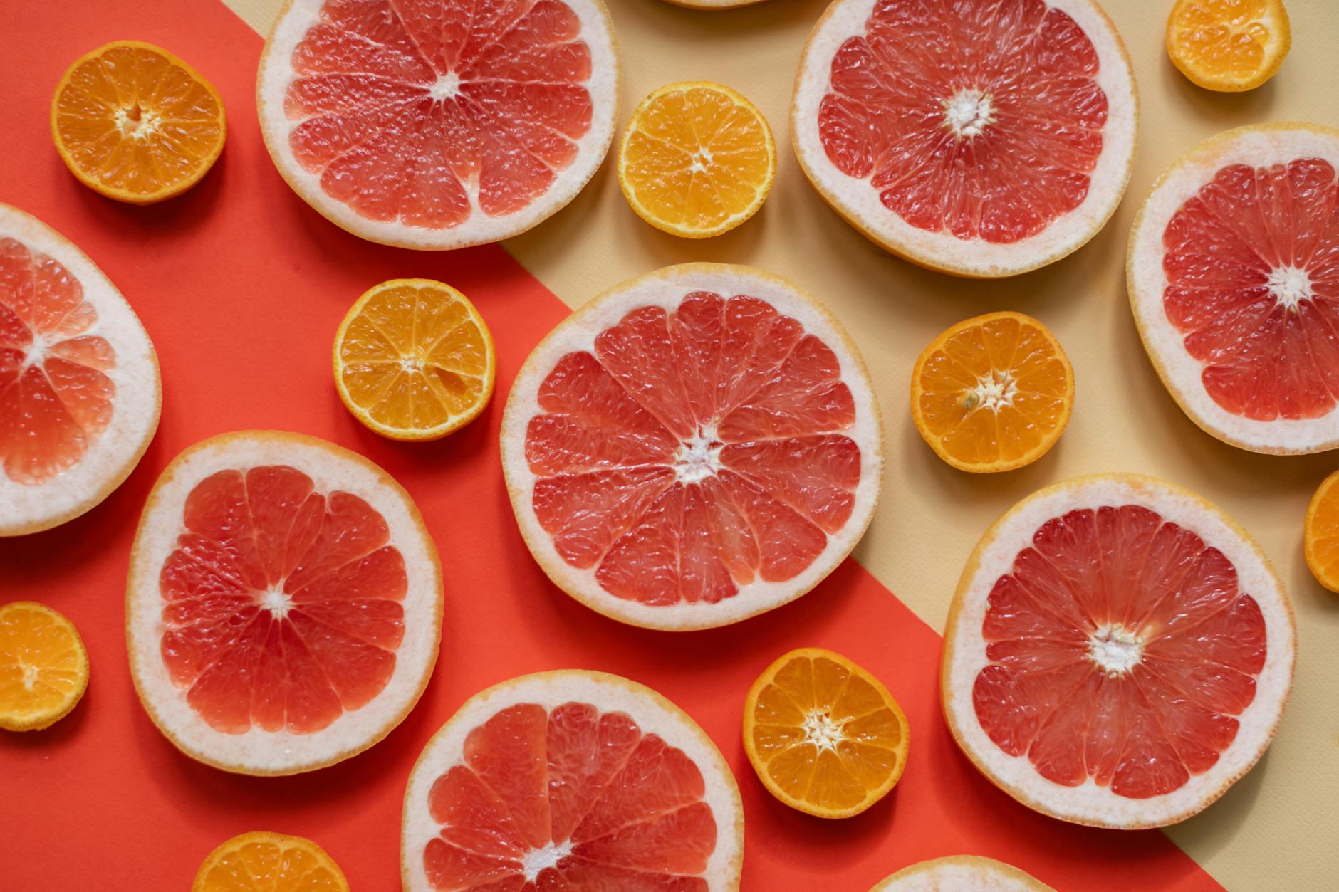 Fresh citrus fruit rich in vitamins for women's health
